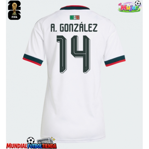 Camiseta México Armando Gonzalez #14 Segunda Equipación Replica Mundial 2026 para mujer mangas cortas
